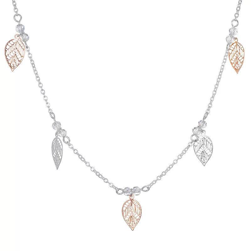 Emberly Delicate 5 Leaf Pendant Necklace, Womens, None Product Image