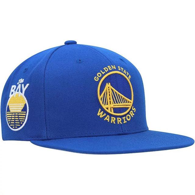 Mens Mitchell & Ness Royal Golden State Warriors Side Core 2.0 Snapback Hat Product Image