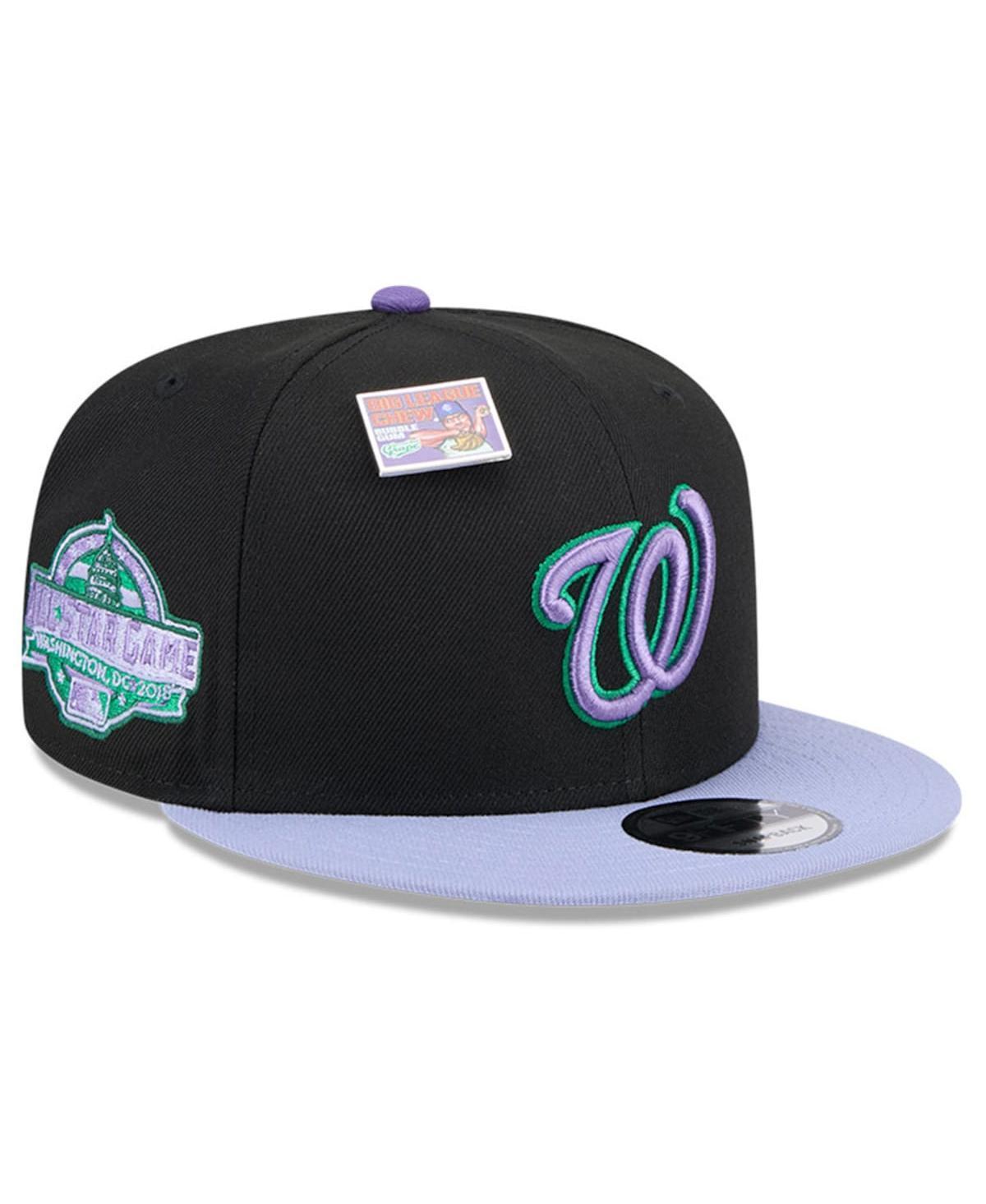 New Era Mens Black Washington Nationals Grape Big League Chew Flavor Pack 9FIFTY Snapback Hat - Black, Purple Product Image