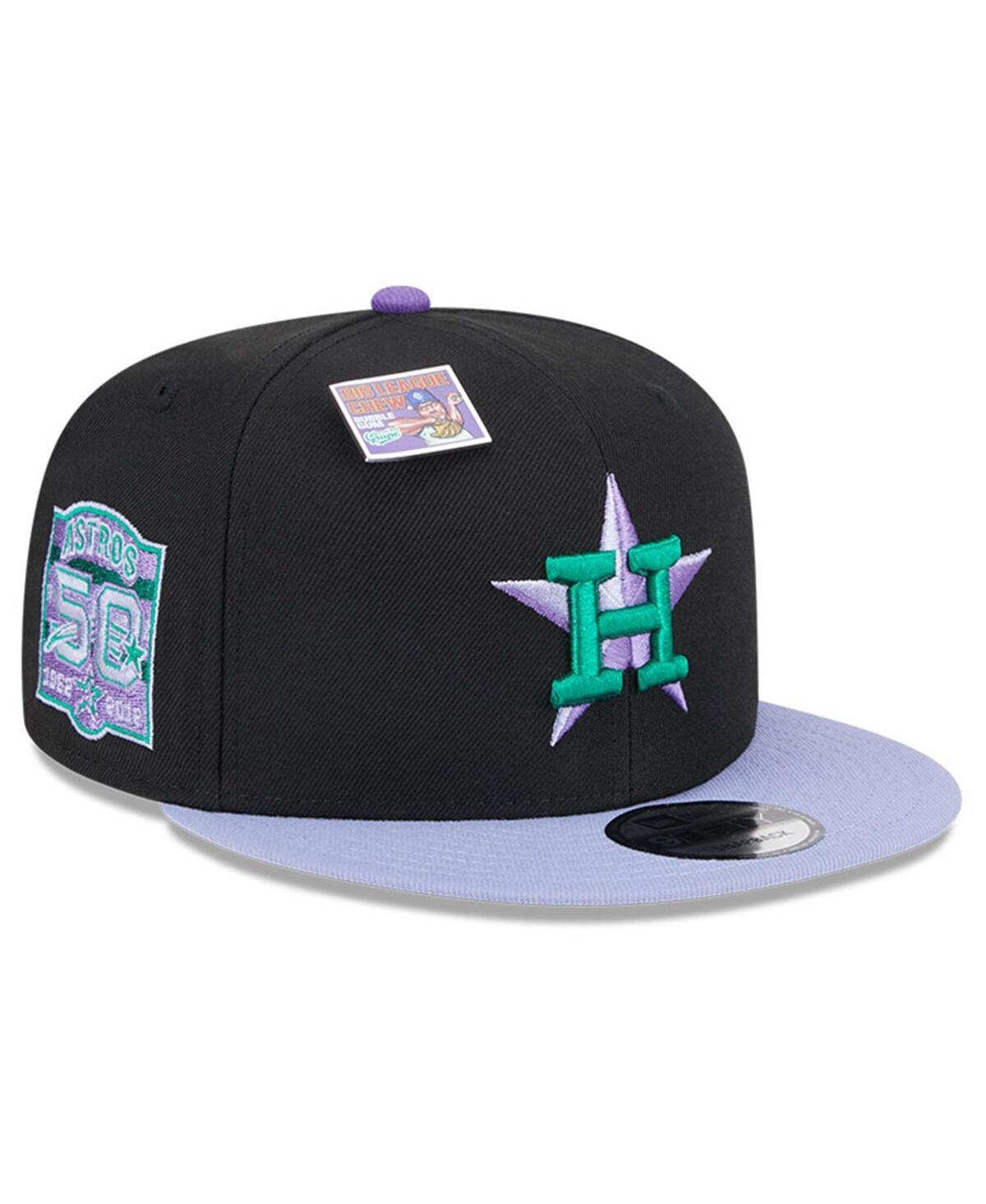 New Era Mens Black Houston Astros Grape Big League Chew Flavor Pack 9FIFTY Snapback Hat - Black, Purple Product Image