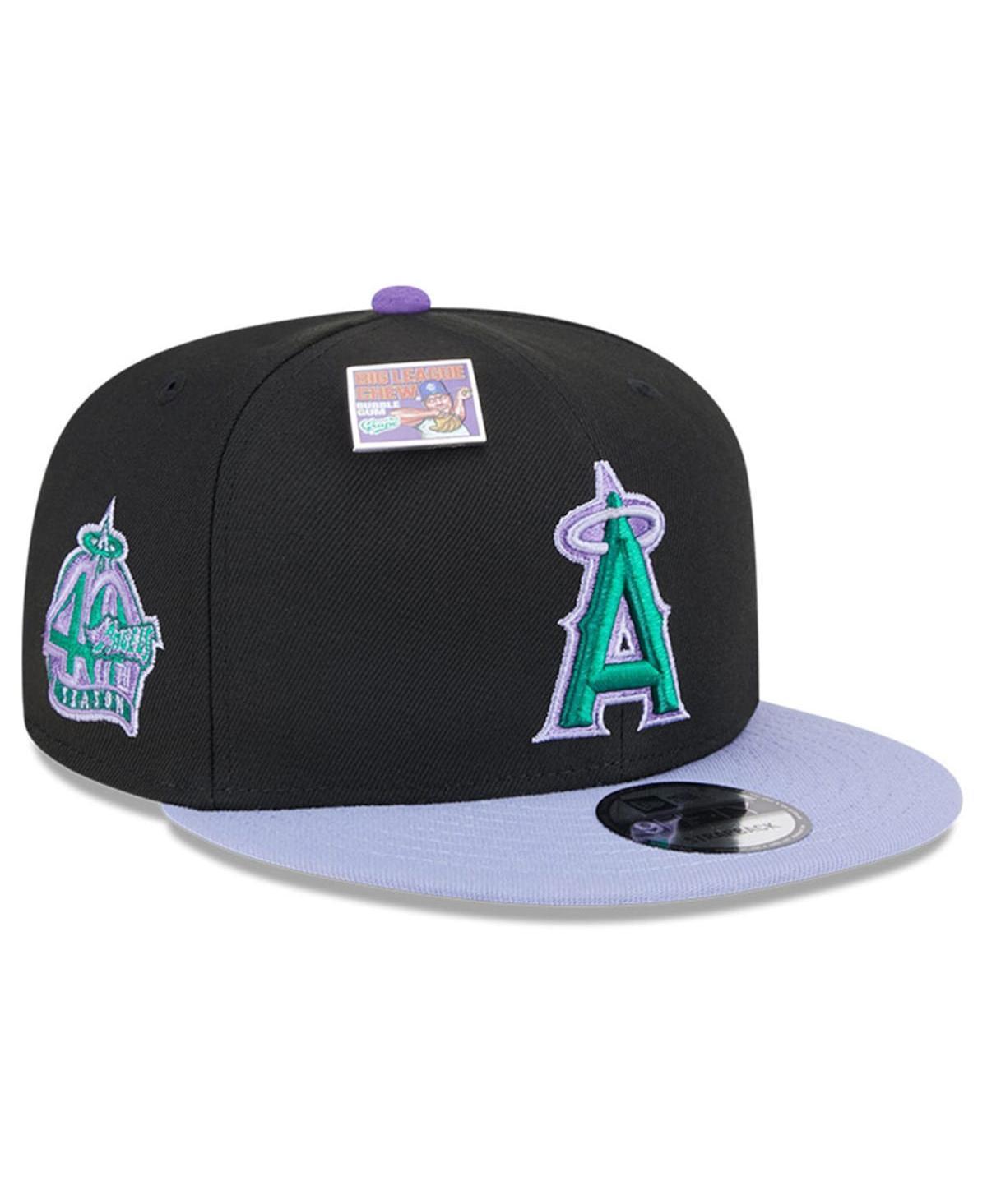 New Era Mens Black Los Angeles Angels Grape Big League Chew Flavor Pack 9FIFTY Snapback Hat - Black, Purple Product Image