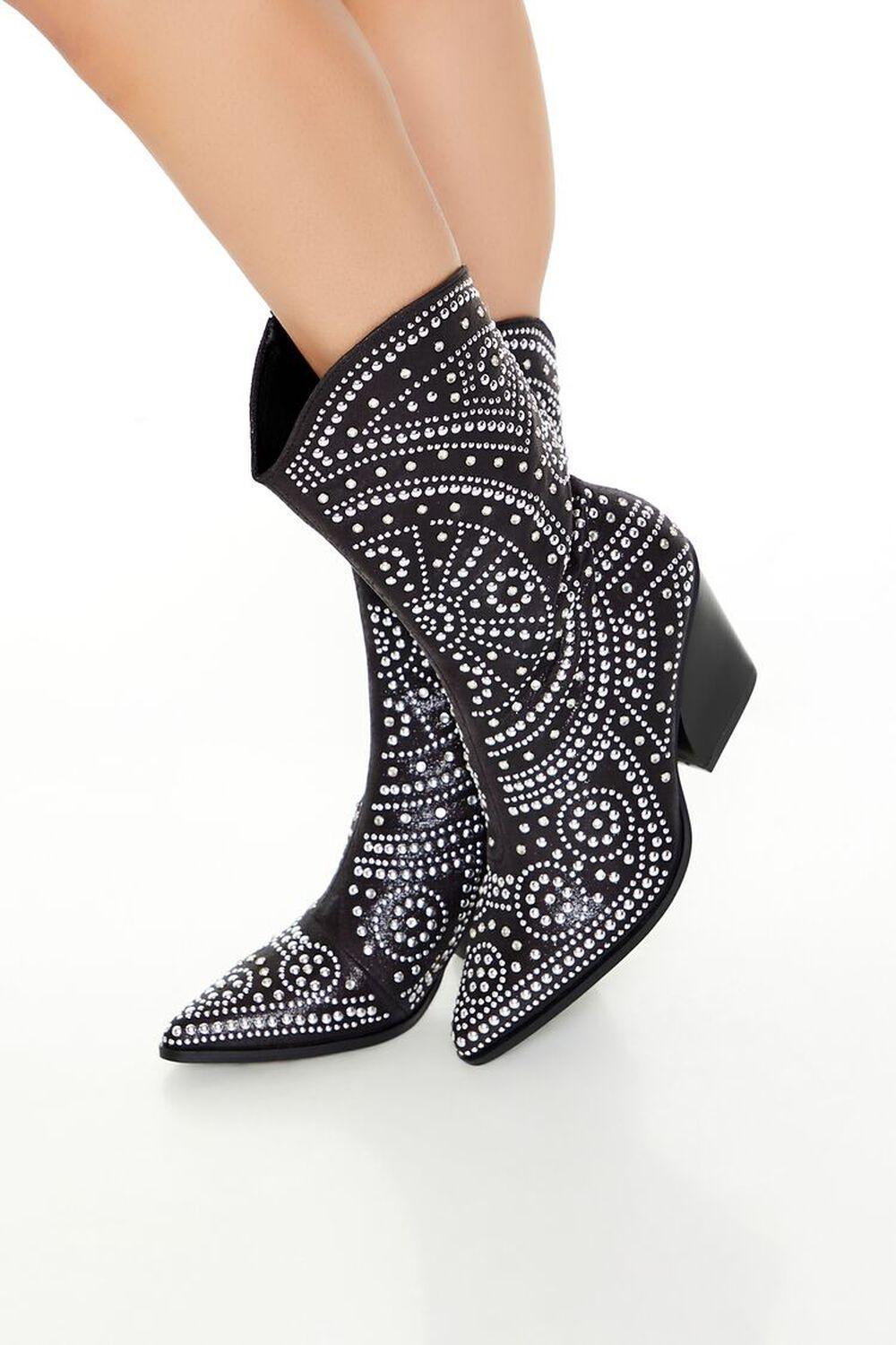 Studded Faux Leather Cowboy Boots | Forever 21 Product Image