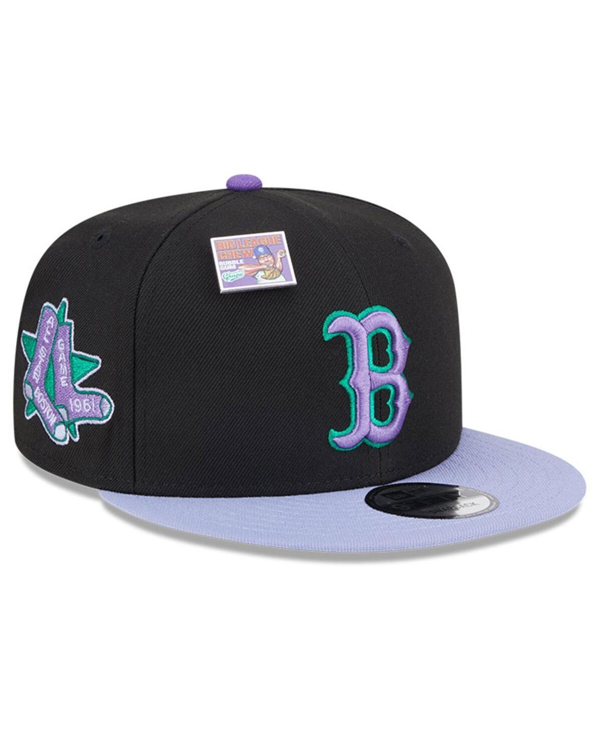 New Era Mens Black Boston Red Sox Grape Big League Chew Flavor Pack 9FIFTY Snapback Hat - Black, Purple Product Image