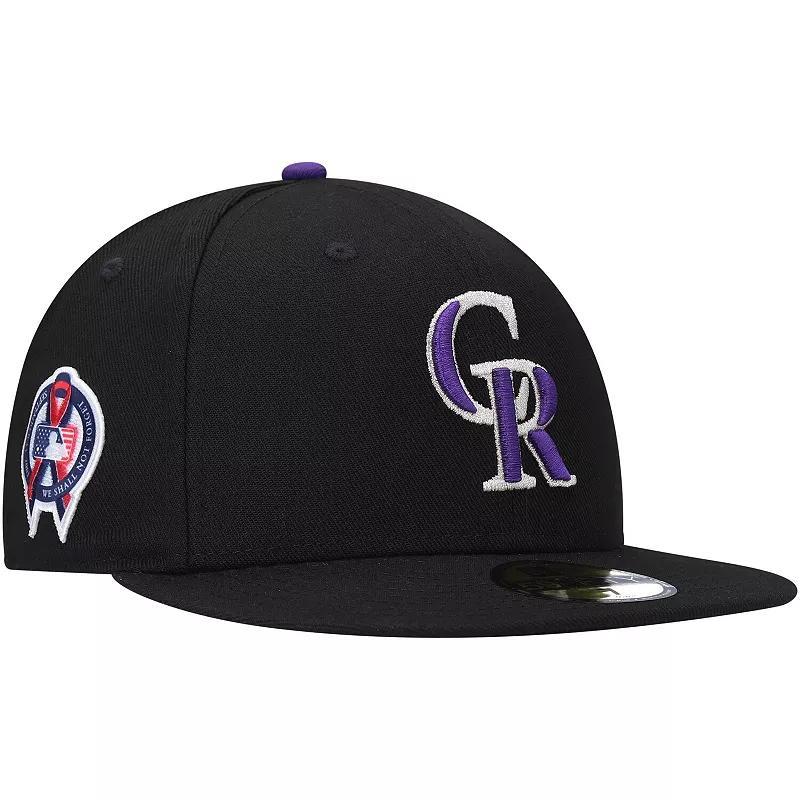 Mens New Era Black Colorado Rockies 9/11 Memorial Side Patch 59FIFTY Fitted Hat Product Image