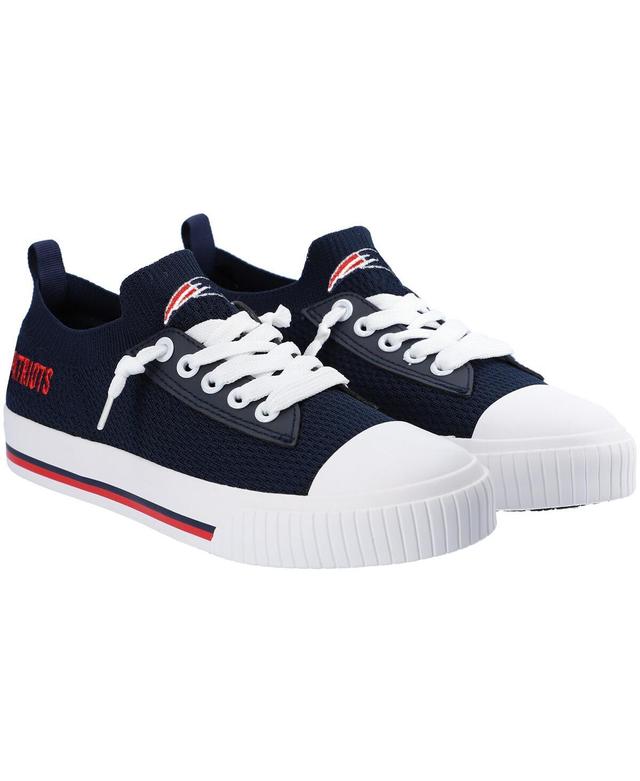 Womens FOCO New England Patriots Knit Canvas Fashion Sneakers Blue Product Image