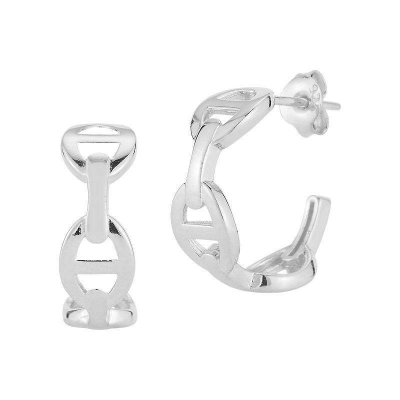 Sunkissed Sterling Sterling Silver Mariner Link Hoop Earrings, Womens Product Image