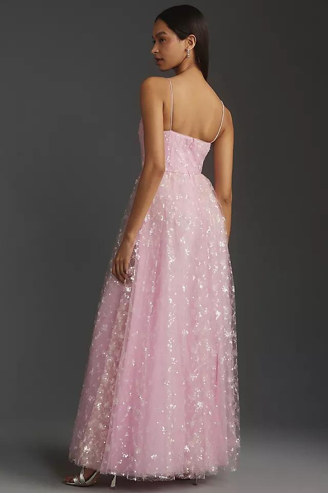 ML Monique Lhuillier Sequin Lace Maxi Dress Product Image