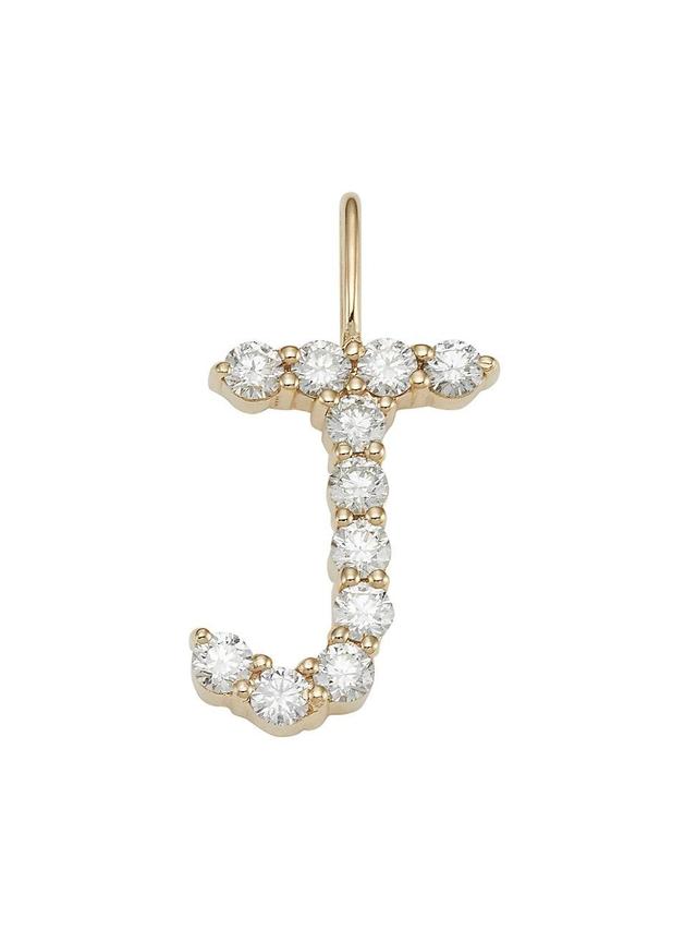 Womens 14K Yellow Gold & Diamond Large Initial Charm Product Image