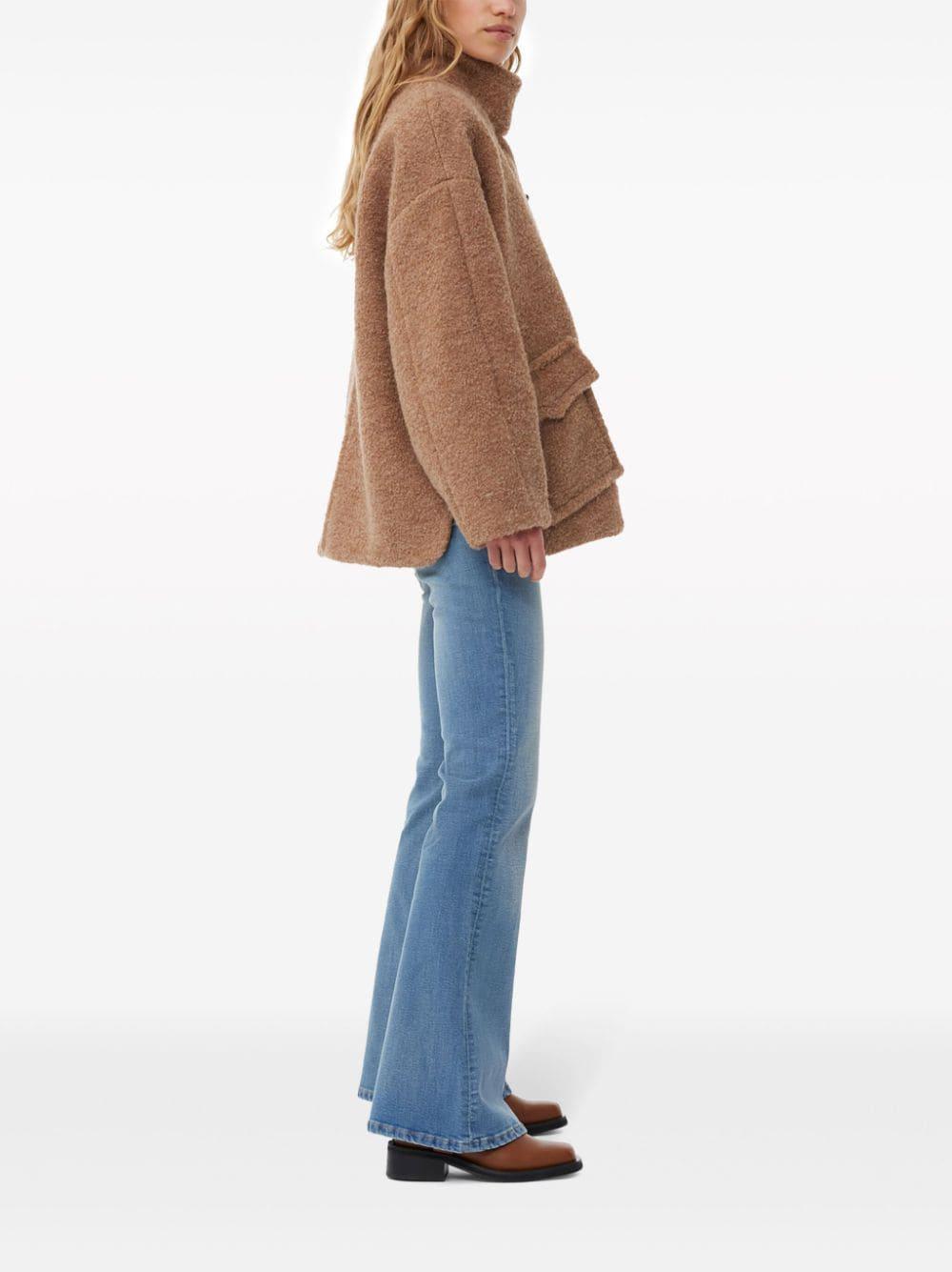 oversized toggle-fastening bouclé jacket Product Image