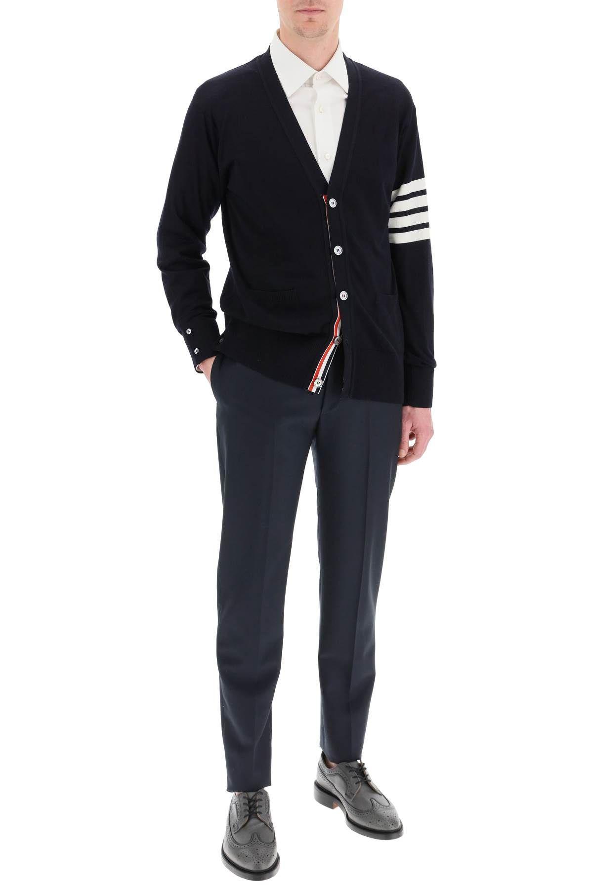 THOM BROWNE 4-bar Cardigan Men In Blue Product Image