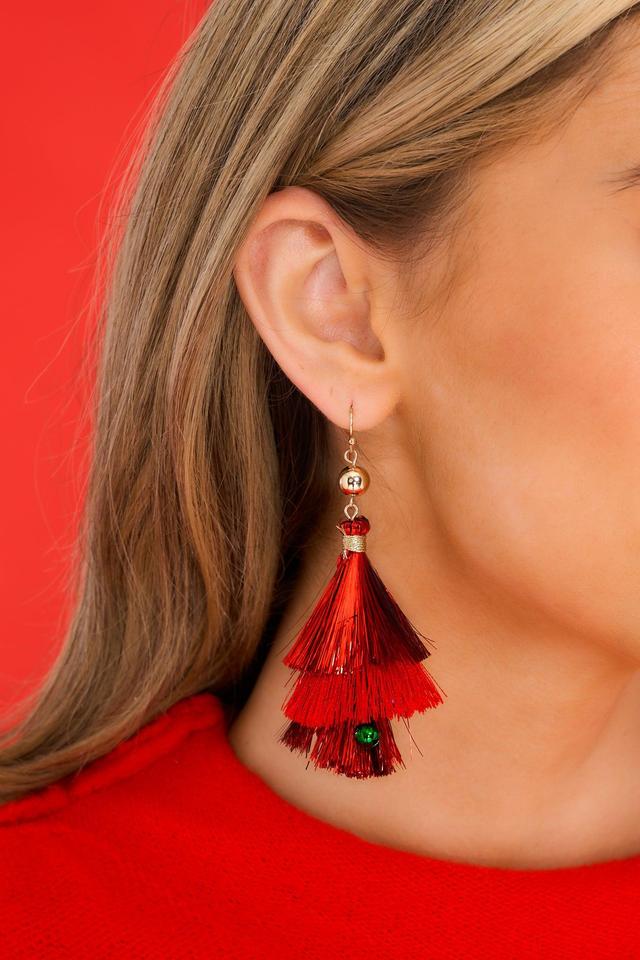 Tinsel Wonderland Red Earrings Product Image