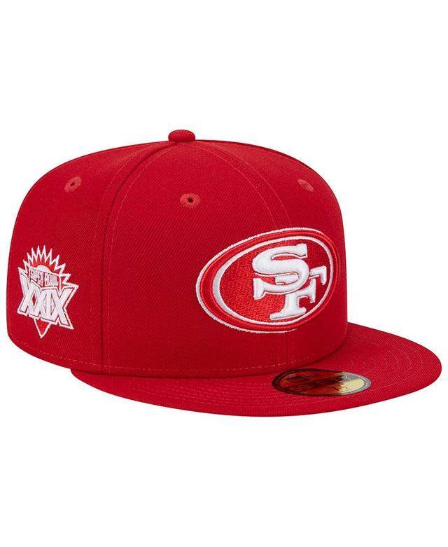 Mens New Era Scarlet San Francisco 49ers Super Bowl Xxix Main Patch 59FIFTY Fitted Hat Product Image