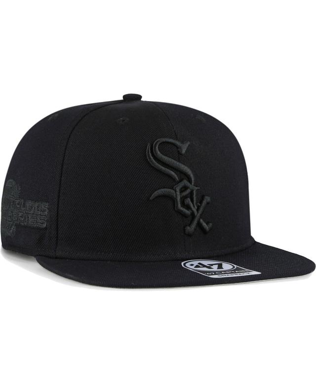 Mens 47 Chicago White Sox Black Sure Shot Captain Snapback Hat Product Image