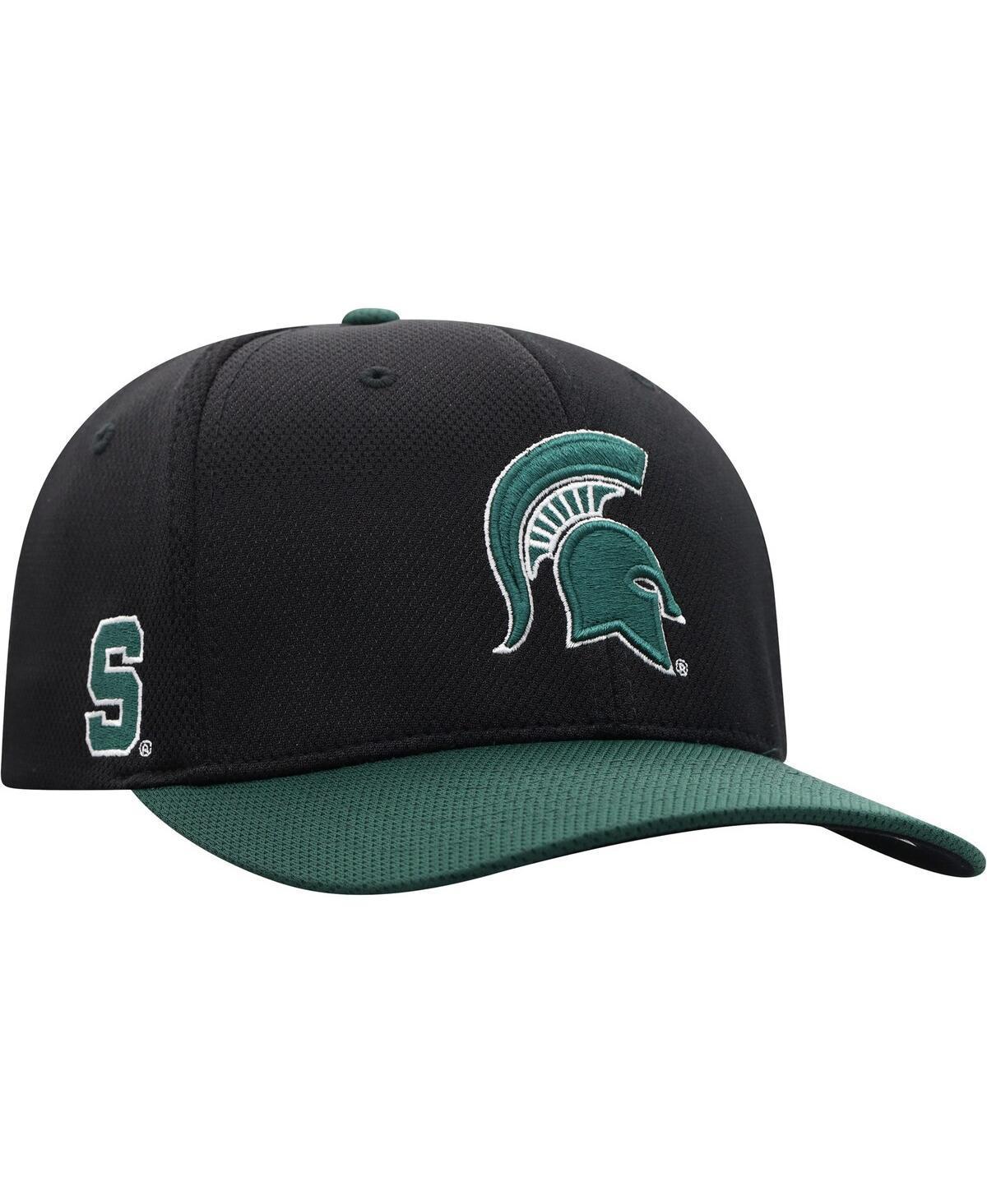 Mens Top Of The World Black Michigan State Spartans Two-Tone Reflex Hybrid Tech Flex Hat - Black Product Image