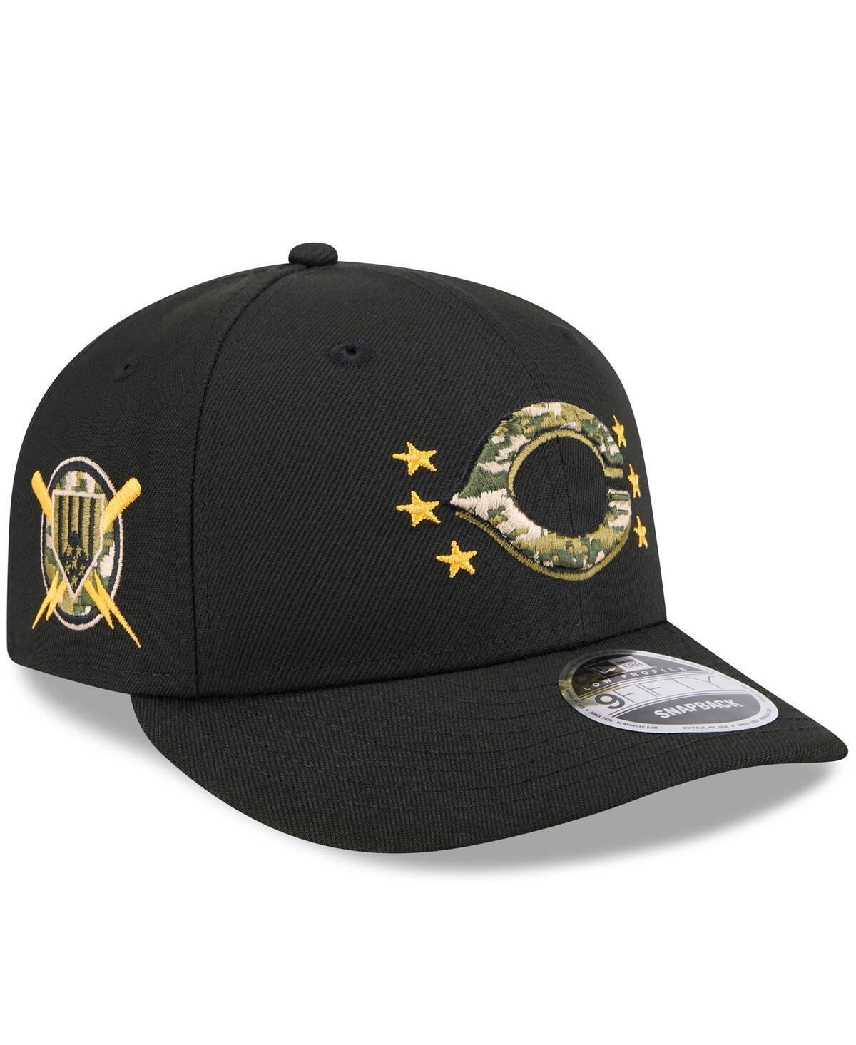 Mens New Era Black Cincinnati Reds 2024 Armed Forces Day Low Profile 9FIFTY Snapback Hat Product Image