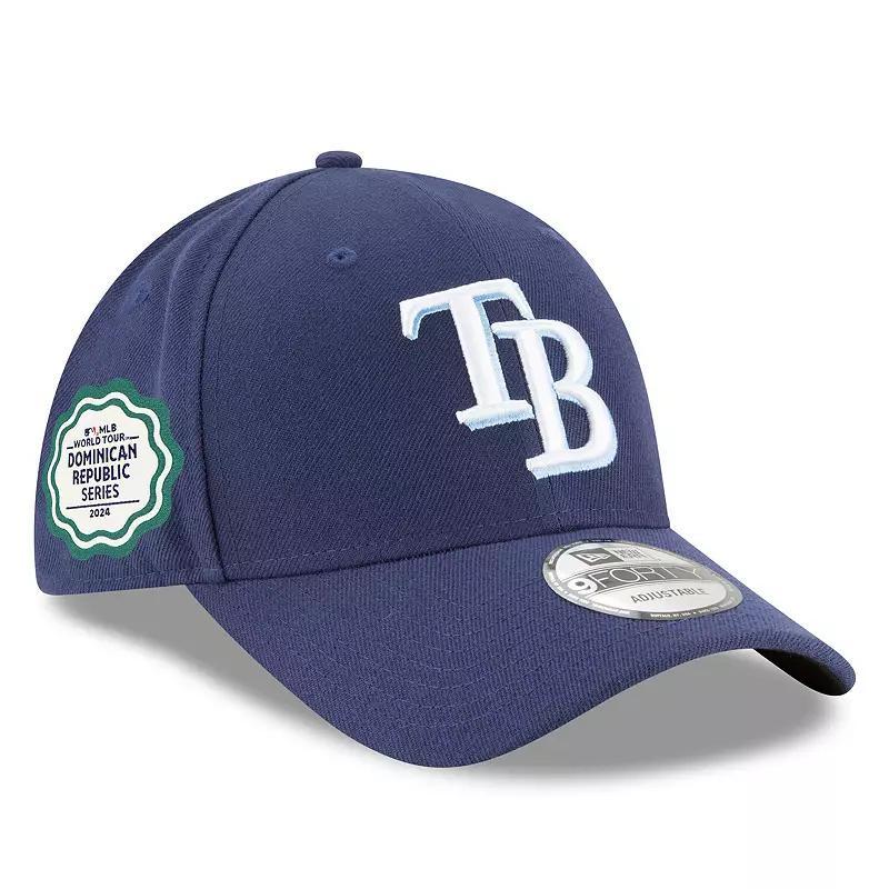 Mens New Era Tampa Bay Rays 2024 MLB World Tour: Dominican Republic Series 9FORTY Adjustable Hat, Blue Product Image