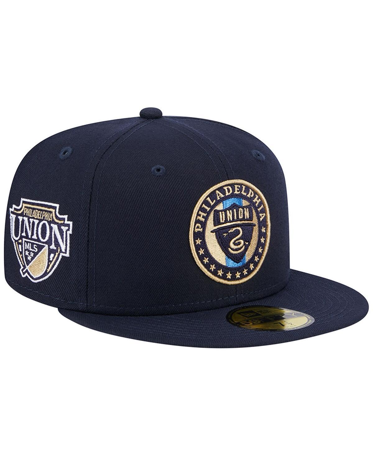 Mens New Era Navy Philadelphia Union Patch 59FIFTY Fitted Hat Uni Blue Product Image