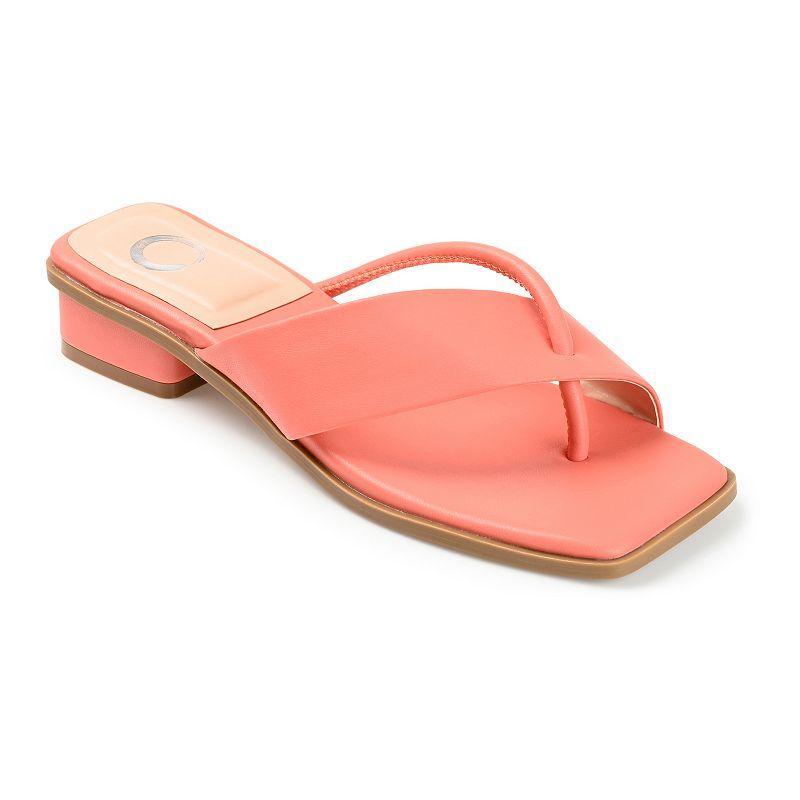 Journee Collection Mina Tru Comfort Foam Womens Heeled Thong Sandals Pink Product Image