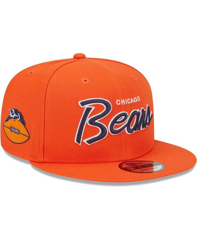 Mens New Era Orange Chicago Bears Main Script 9FIFTY Snapback Hat Product Image