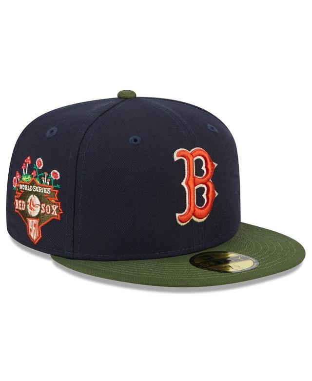 Mens New Era Navy Boston Red Sox Sprouted 59FIFTY Fitted Hat Product Image