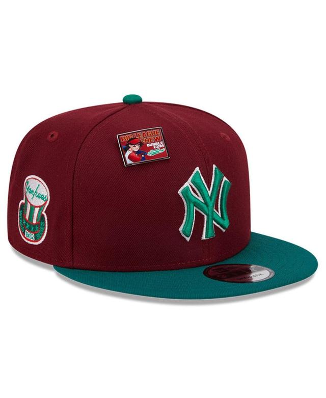 Mens New Era Cardinal/Green New York Yankees Strawberry Big League Chew Flavor Pack 9FIFTY Snapback Hat Product Image