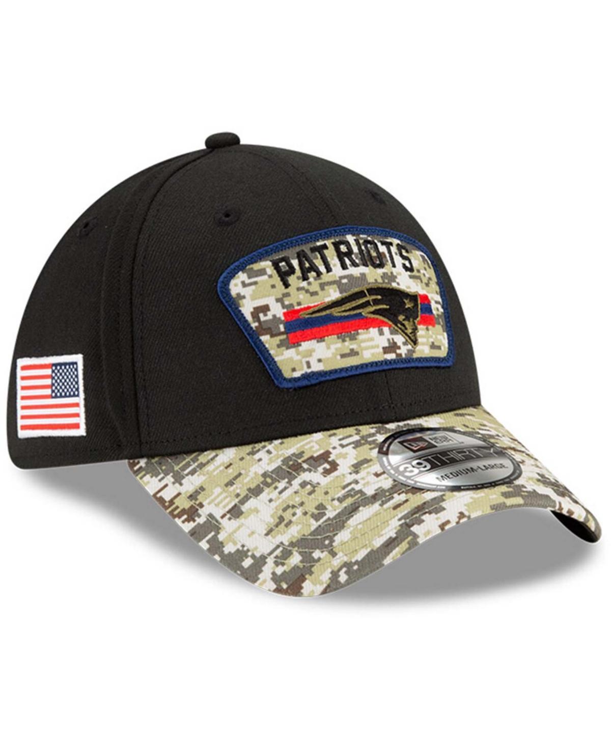 Mens Black-Camouflage New England Patriots 2021 Salute To Service 39THIRTY Flex Hat Product Image