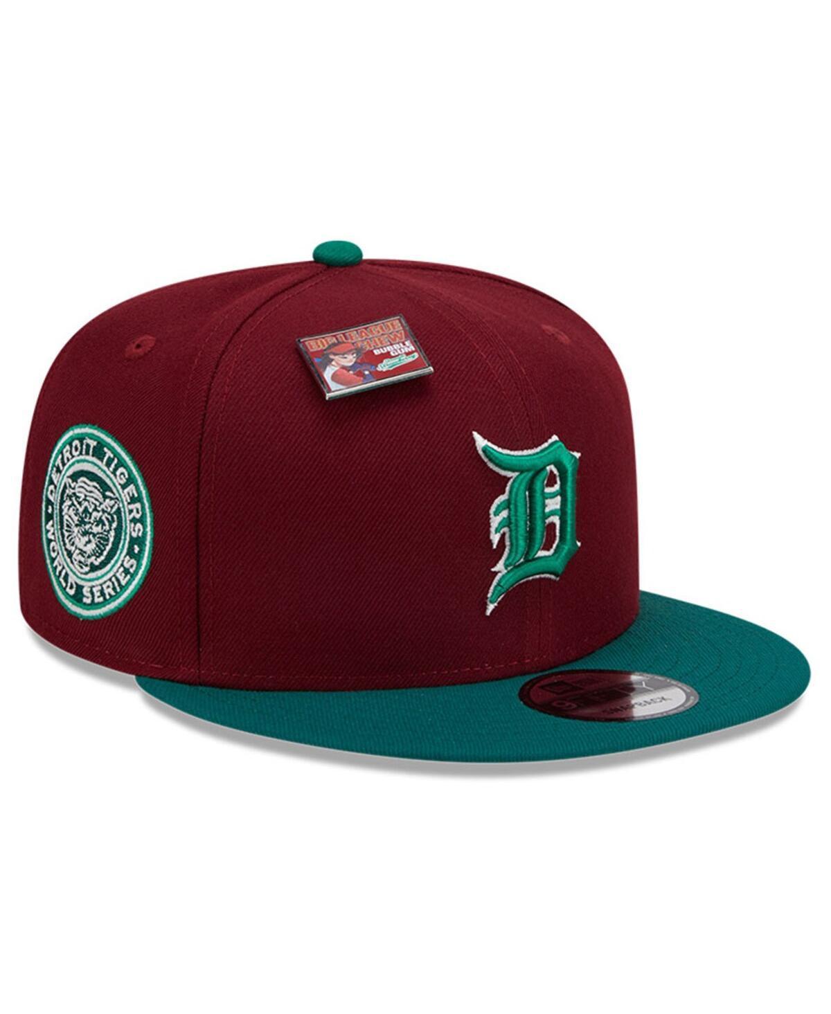 Mens New Era Cardinal/Green Detroit Tigers Strawberry Big League Chew Flavor Pack 9FIFTY Snapback Hat Product Image