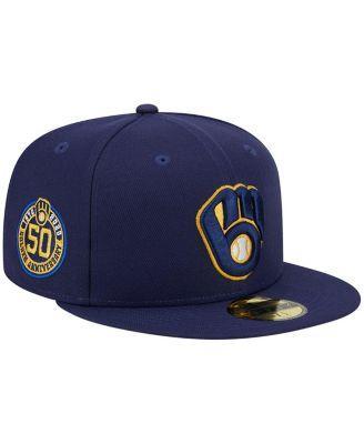 Mens New Era Navy Milwaukee Brewers 50th Anniversary Team Color 59FIFTY Fitted Hat Product Image