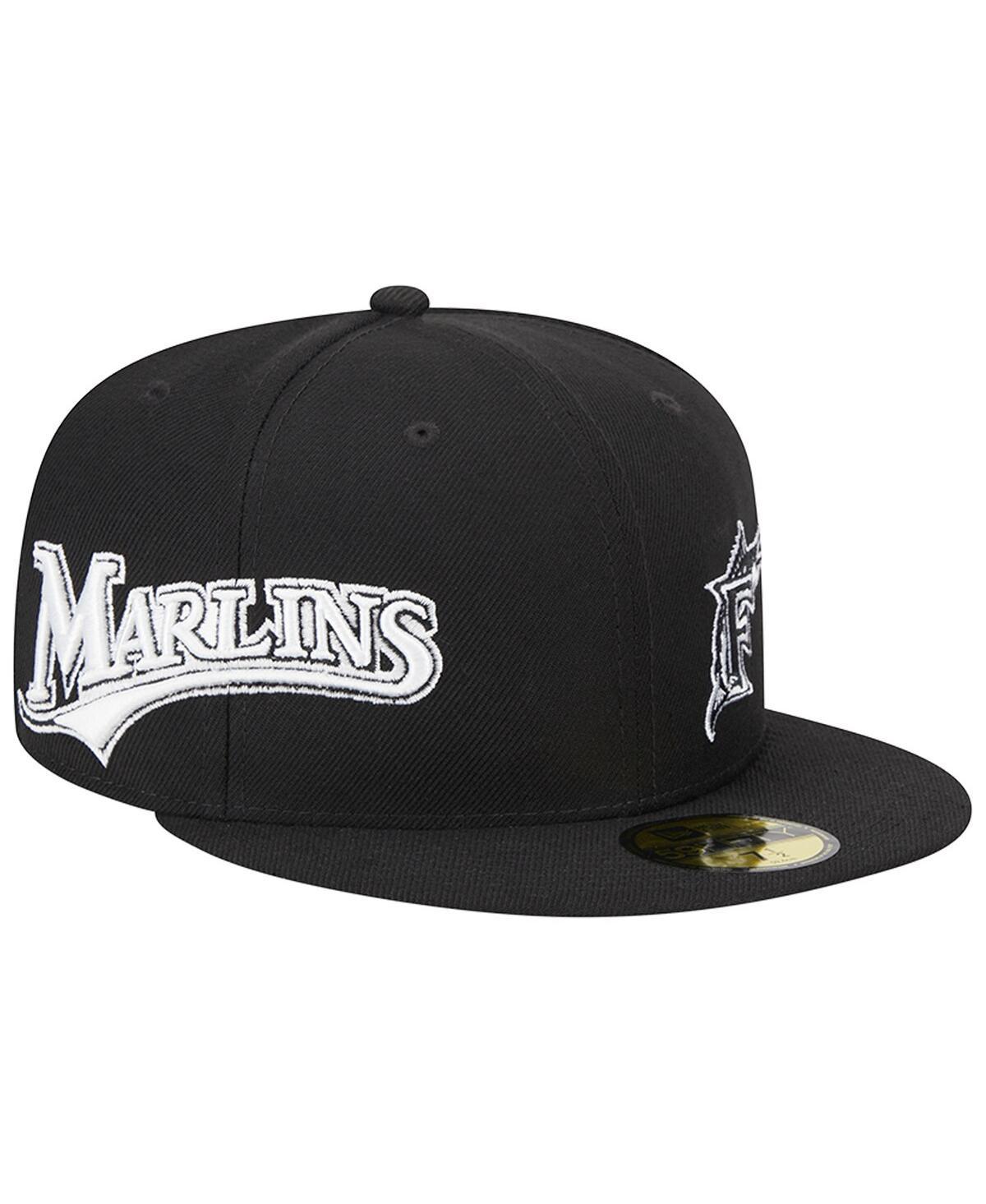 Mens New Era Black Florida Marlins Jersey 59FIFTY Fitted Hat Product Image