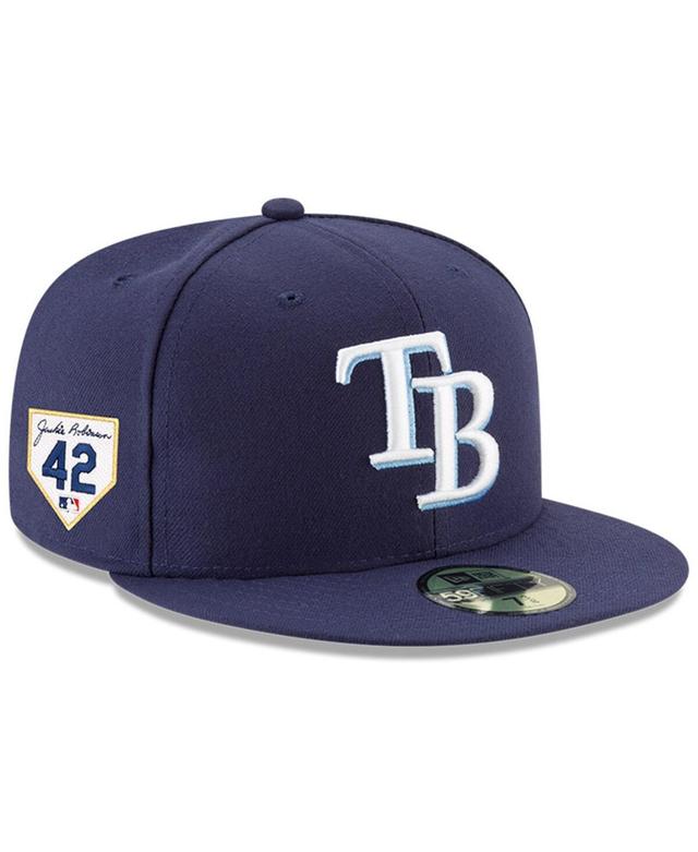 Mens New Era Tampa Bay Rays 2024 Jackie Robinson Day 59FIFTY Fitted Hat Blue Product Image