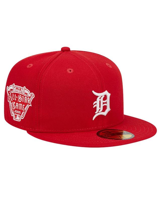 New Era Mens Red Detroit Tigers Logo 59FIFTY Fitted Hat Product Image