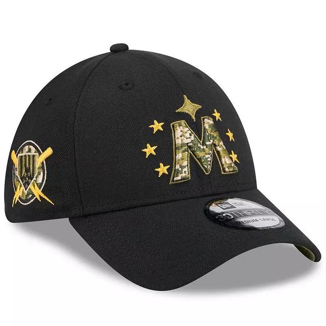 New Era Mens Black San Diego Padres 2024 Armed Forces Day 39THIRTY Flex Hat Product Image