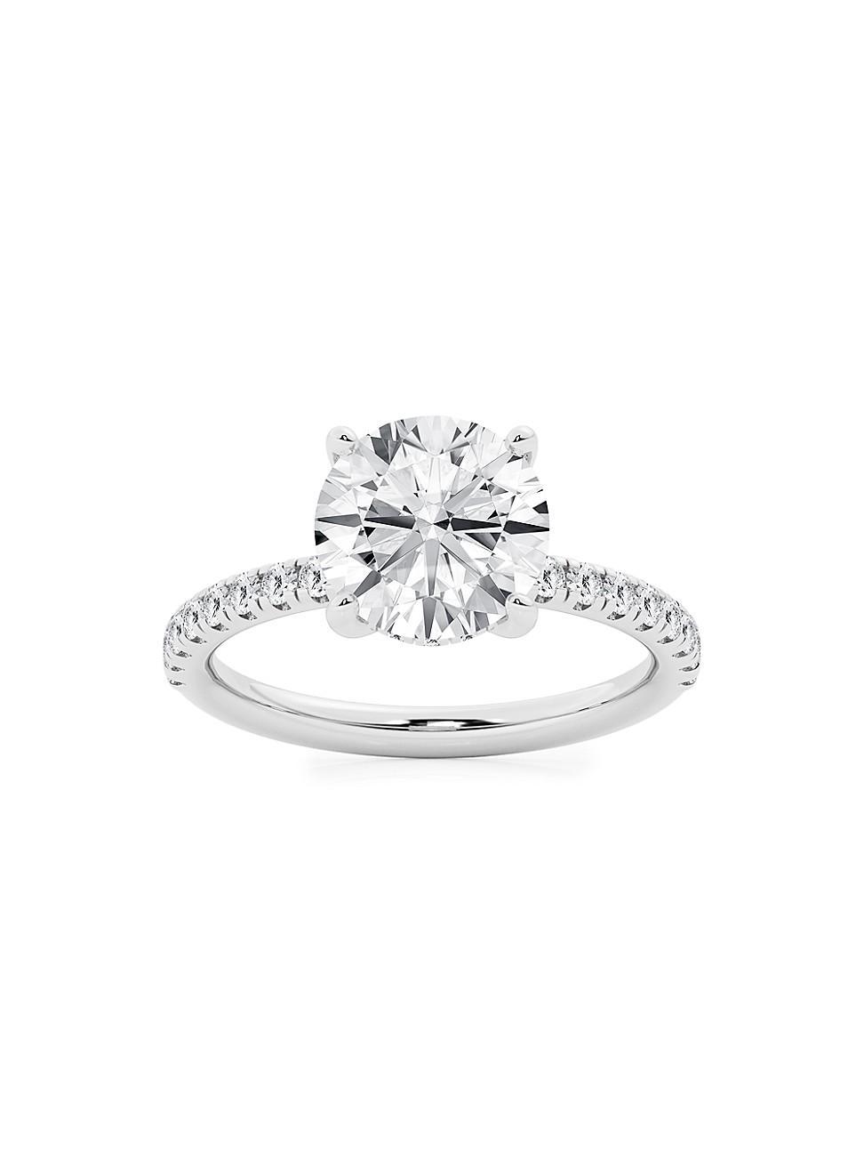 Womens 14K White Gold & Round Lab-Grown Diamond Hidden Halo Ring/0.80-3.41 TCW Product Image