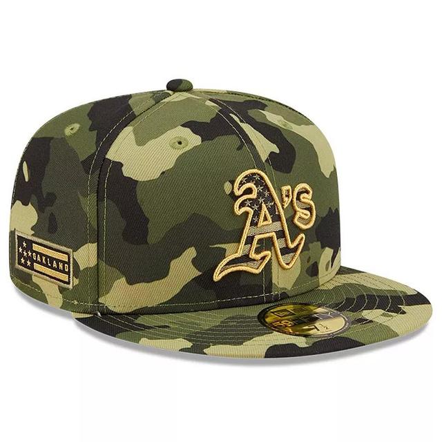 Mens New Era Camo Oakland Athletics 2022 Armed Forces Day On-Field 59FIFTY Fitted Hat Product Image