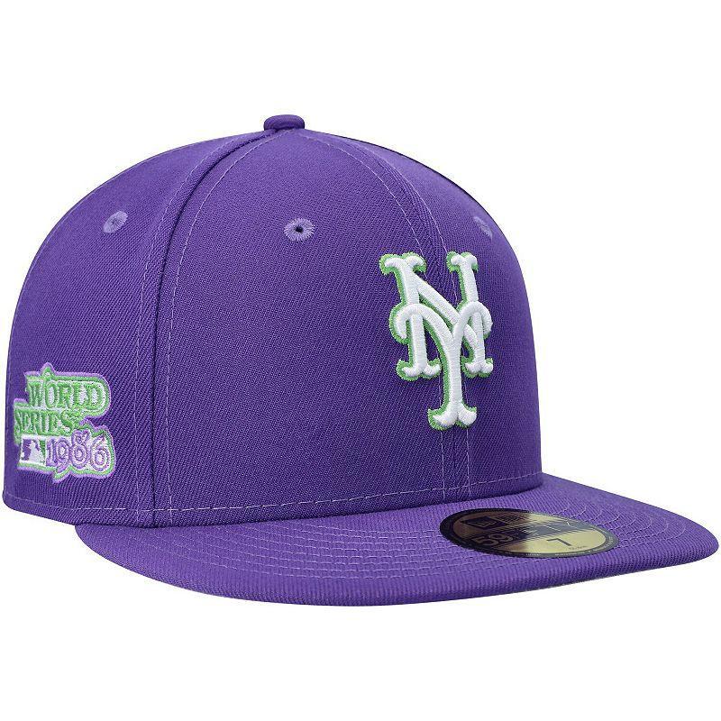 Mens New Era Purple New York Mets Lime Side Patch 59FIFTY Fitted Hat Product Image