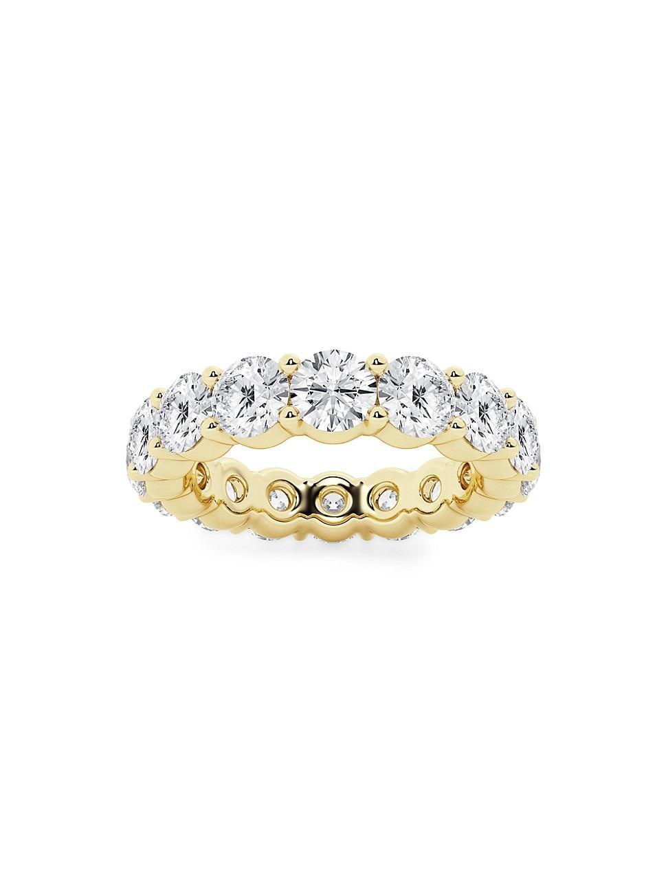 Womens 14K Yellow Gold & Round Lab-Grown Diamond Shared-Prong Eternity Band/1.00-5.00 TCW Product Image