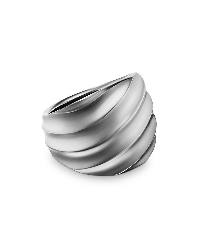 Womens Cable Edge Saddle Ring in Recycled Sterling Silver, 18.8mm Product Image