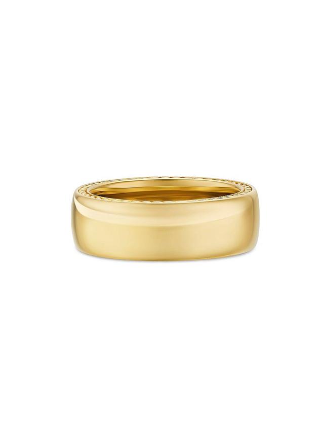 Mens Streamline Band Ring in 18K Yellow Gold, 8MM Product Image