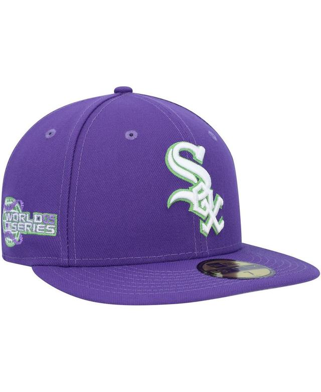 Mens New Era Purple Chicago White Sox Lime Side Patch 59FIFTY Fitted Hat Product Image