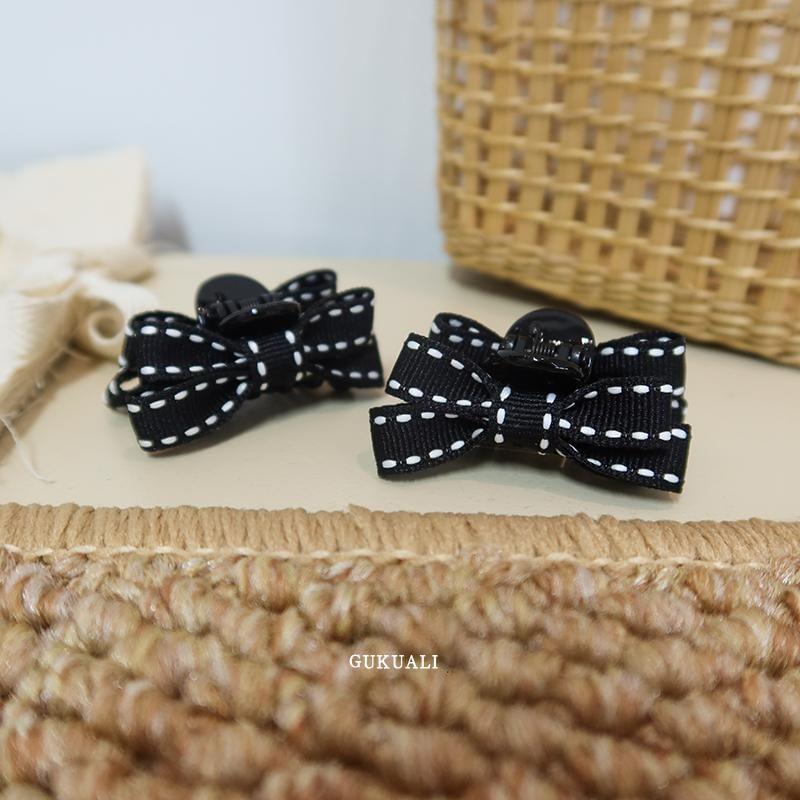 Dotted Bowknot Hair Clip Set Product Image