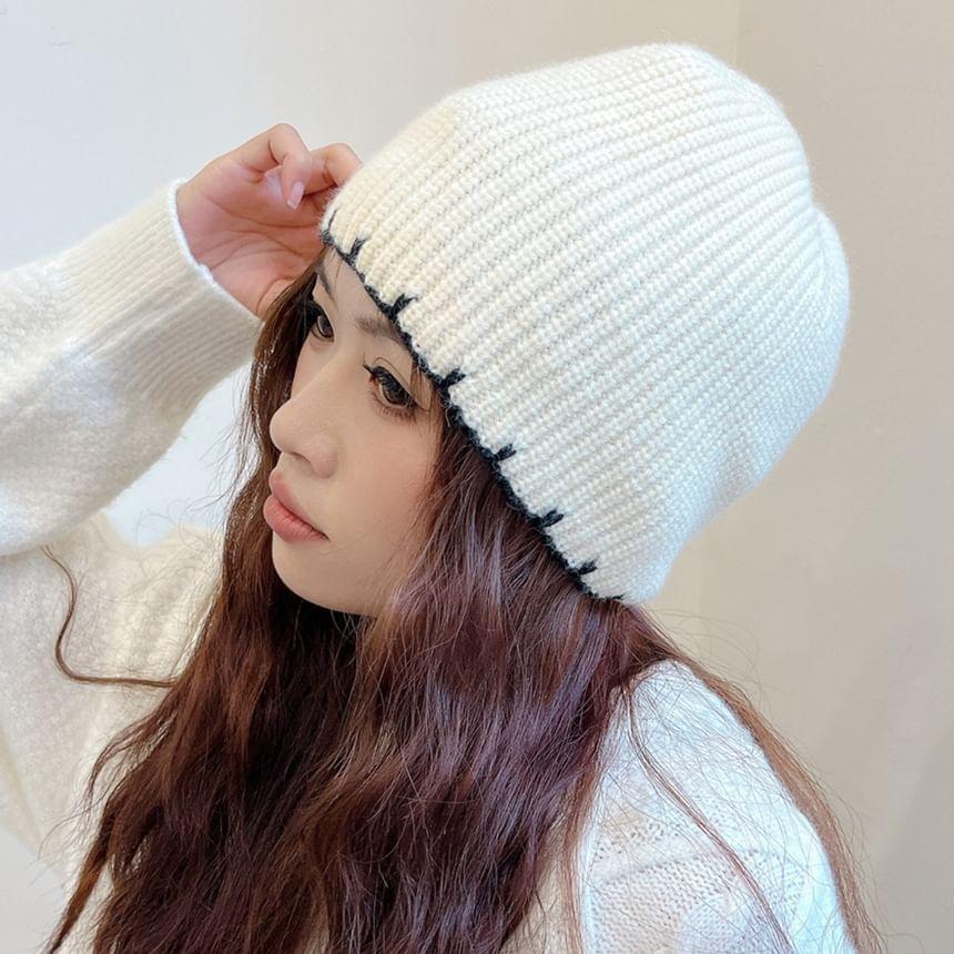 Contrast-Trim Beanie Product Image