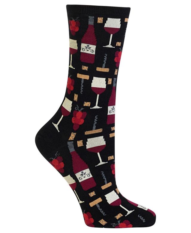 Hot Sox® Women's Wine Crew Socks, Black, 9-11 Product Image