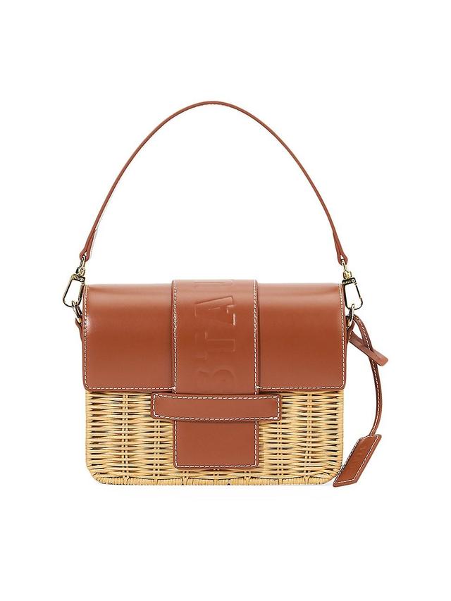 Womens Charli Wicker & Leather Crossbody Bag Product Image