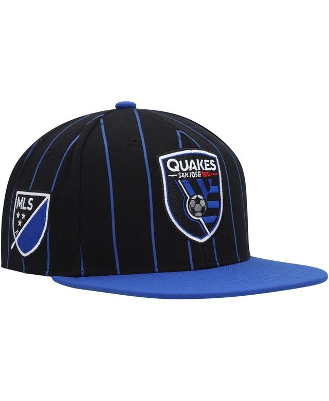 Mens Mitchell & Ness Black San Jose Earthquakes Team Pin Snapback Hat Product Image