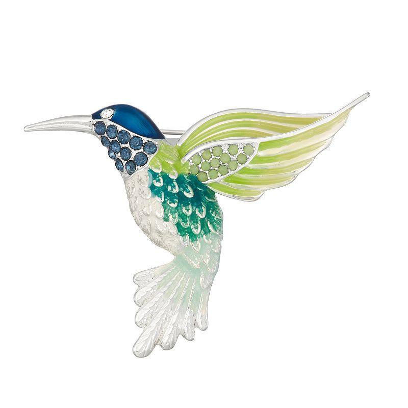 Napier Silver Tone Pin Into Winter Hummingbird Pin, Womens, Blue Product Image