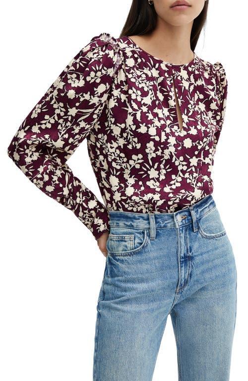 MANGO - Floral print blouse maroonWomen Product Image