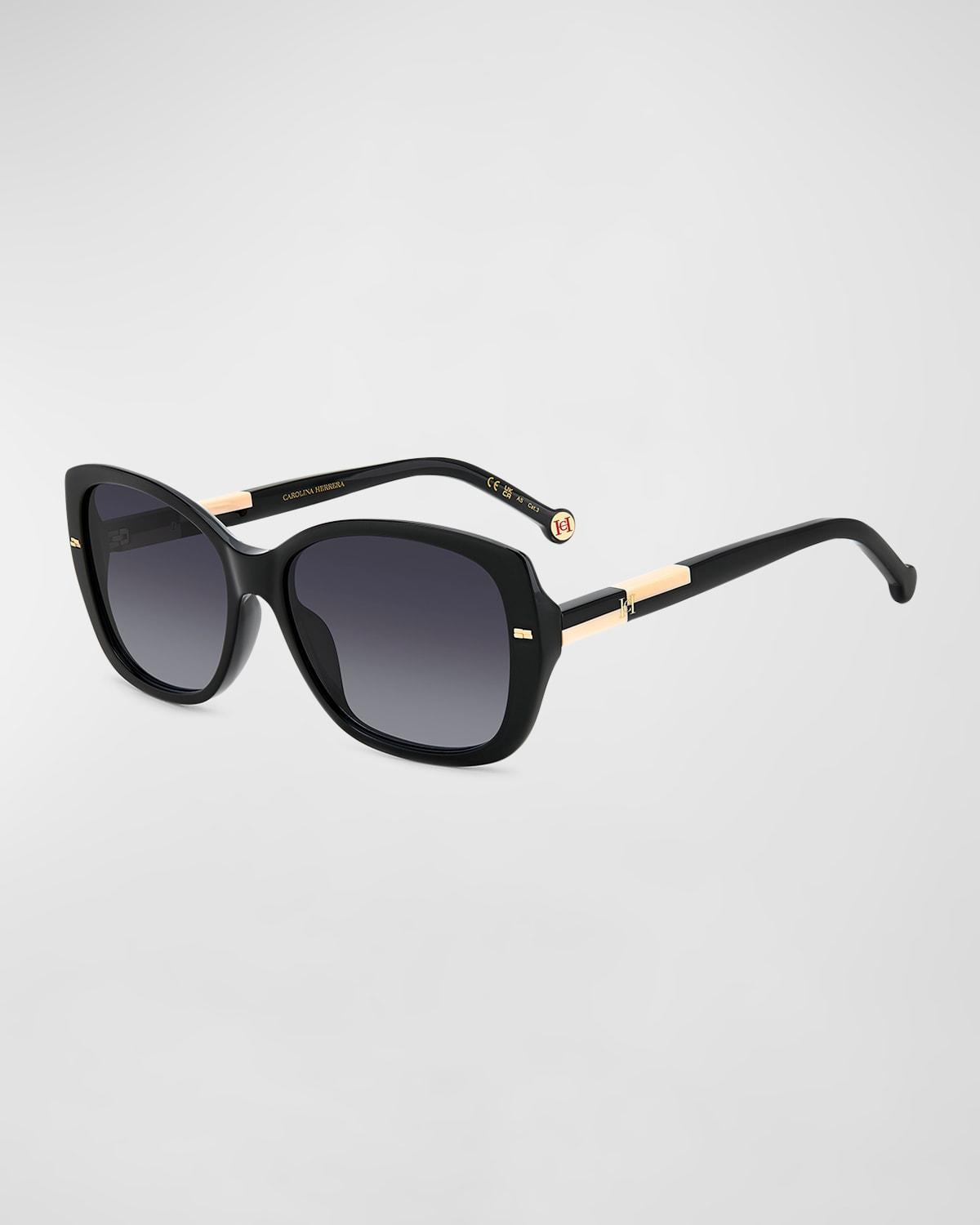 Two-Tone Acetate Rectangle Sunglasses Product Image