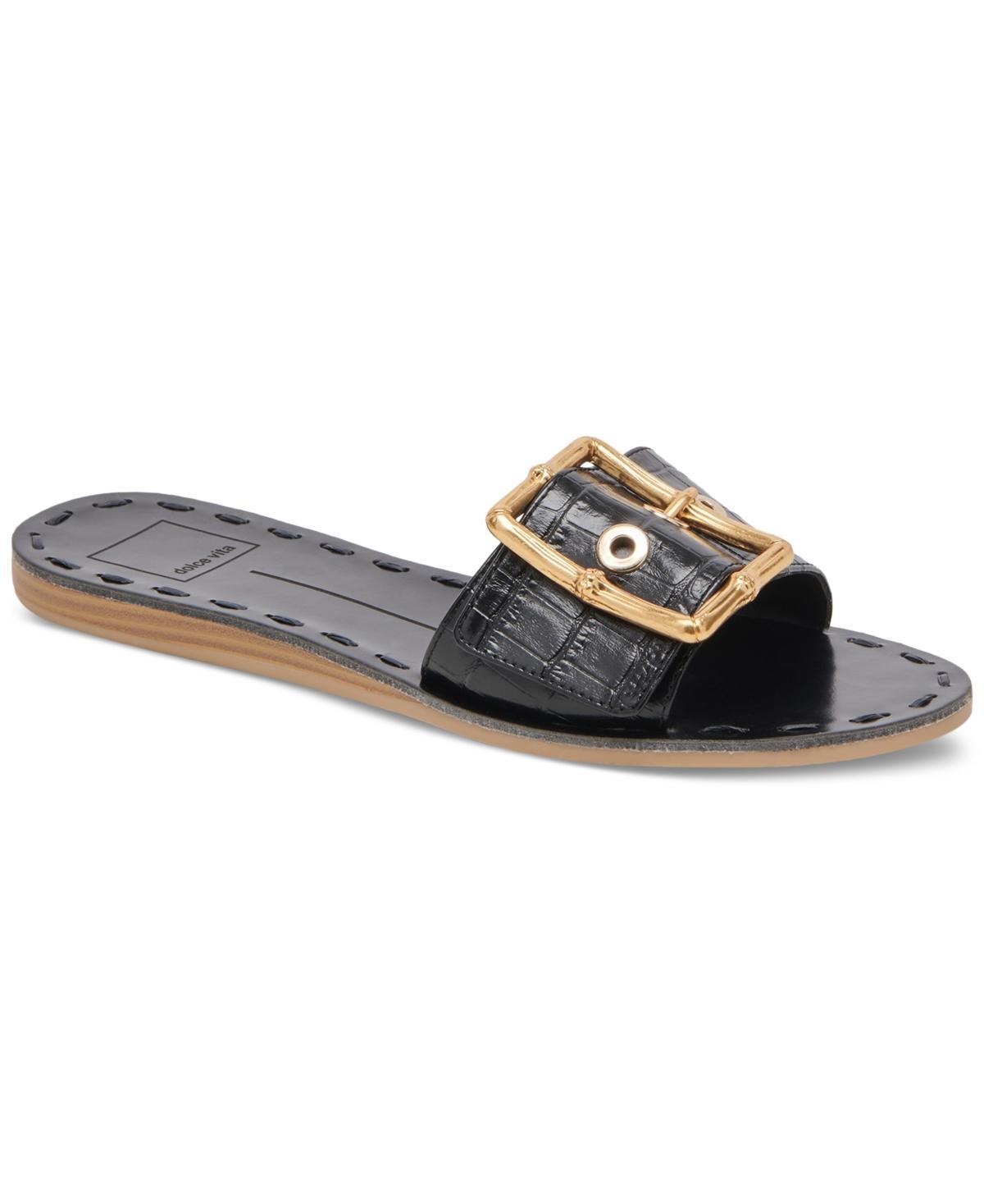 Dolce Vita Womens Dasa Buckle Detailed Slide Flat Sandals Product Image