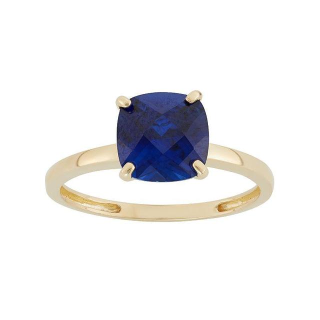 Designs by Gioelli Lab-Created Sapphire 10k Gold Ring, Womens Blue Product Image