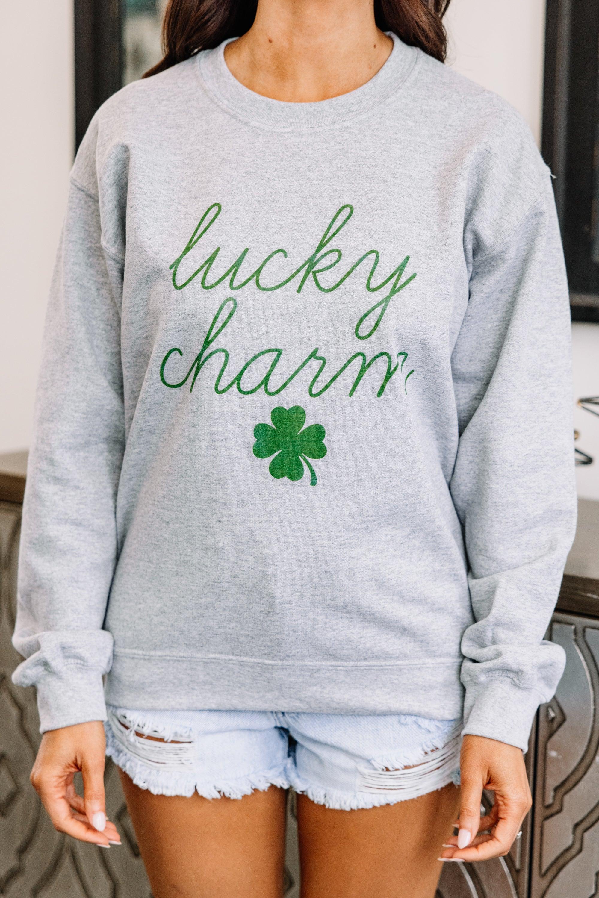 Lucky Charm Sport Gray Graphic Sweatshirt Female Product Image